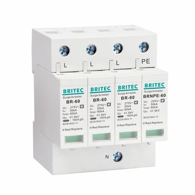 BR275-60 2P 2P ac SPD 60kA Dispositivo de protección contra sobretensiones monofásico pararrayos