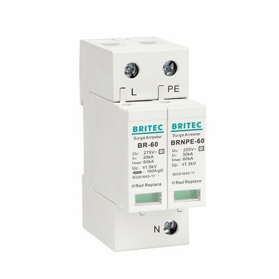 Tipo de BR275-60 1P+1 60kA - 2 protectores de sobretensiones del relámpago del SPD