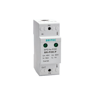 BR-POE-M RJ45 POE Dispositivos de protección contra sobretensiones Ethernet Protector contra rayos POE protector contra sobretensiones de alimentación POE NET 6 protectores contra sobretensiones POE