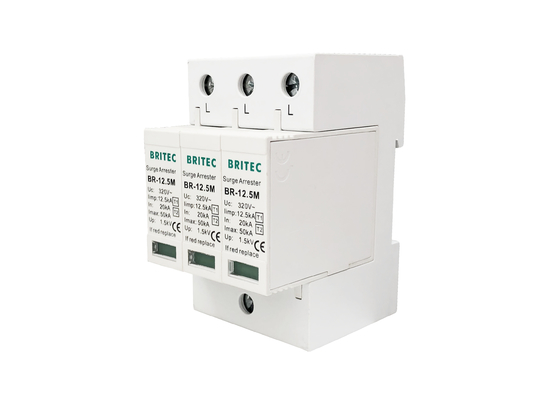 Protector blanco del voltaje del poder del dispositivo de protección contra sobrecargas del poder de la CA 12.5KA SPD