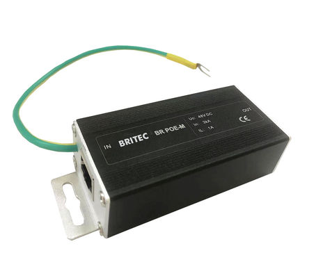 BR-POE-M cámara POE Arrestador de sobretensiones de señal Protector de sobretensiones de red Protector de sobretensiones rj45 Protección de sobretensiones poe Relámpago rj45 Protección de sobretensiones de línea Cat6 / LAN / compacto / RJ45