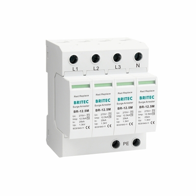 BR-12.5M 4P Dispositivo de protección contra sobretensiones tipo 1 protector contra sobretensiones ac tipo 1 12.5ka spd