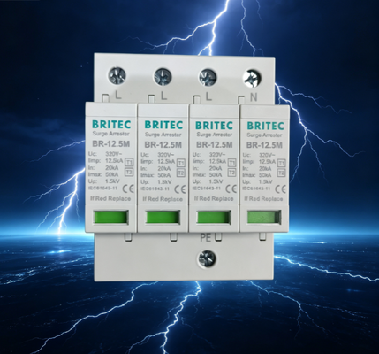 Dispositivo de protección contra sobretensiones de 25kA T1+T2 con montaje DIN para protección eléctrica industrial