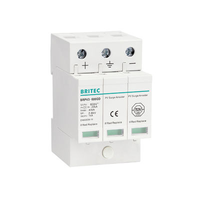 BRPV3-1000 1000V 40kA 3P DC Dispositivo de protección solar fotovoltaica contra sobretensiones
